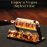 Large Capacity Whiskey Decanter Sets, 50.7oz Whiskey Decanter Set with 4 Dice Glasses